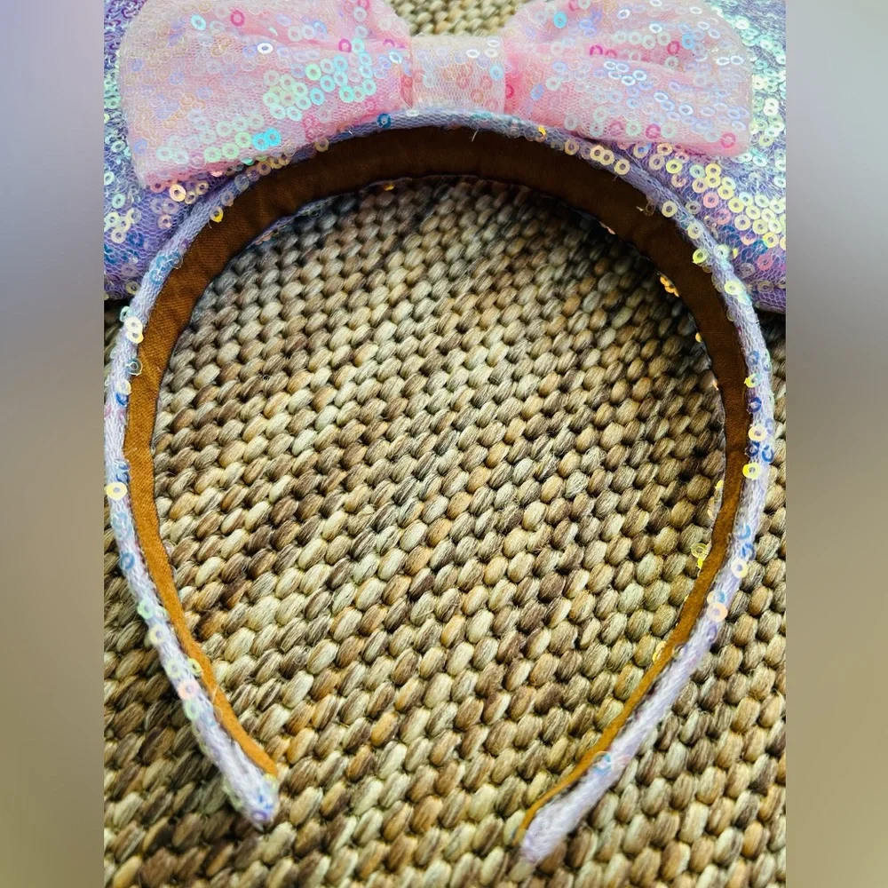 Set of Sequin Mouse Ear Headbands with Bows